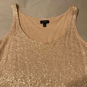 Talbots Sequin Blush Pink‎ Sleeveless Top Tank Size XS